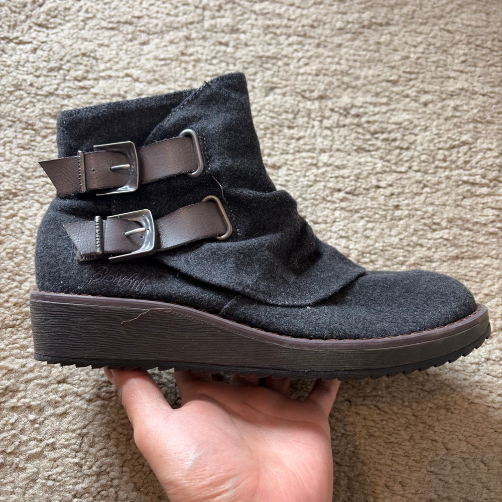 Blowfish Charcoal and Dark Brown Ankle Boots
